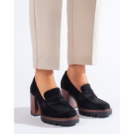 Chaussures à talons femme Shelovet en daim noir le noir 2