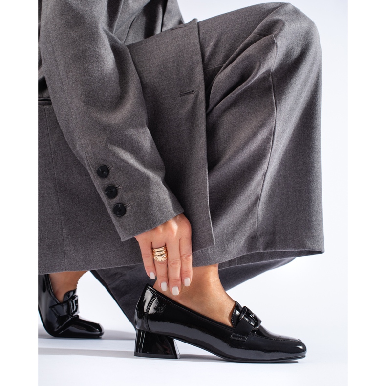 Chaussures à talons femme Vinceza en cuir verni noir 1