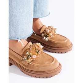 Mocassins en daim beige pour femmes de Shelovet 2