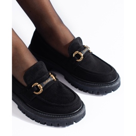 Mocassins pour femmes en daim noir de Shelovet le noir 2
