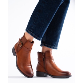 Bottines femme camel avec insert en caoutchouc Shelovet brun 3