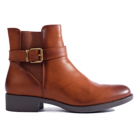 Bottines femme camel avec insert en caoutchouc Shelovet brun 6