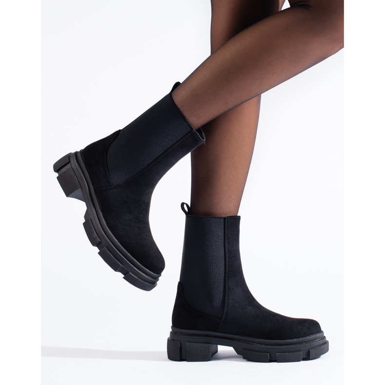 Bottines en daim noir Shelovet le noir 2