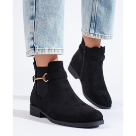 Bottes femme en daim noir Shelovet le noir 1