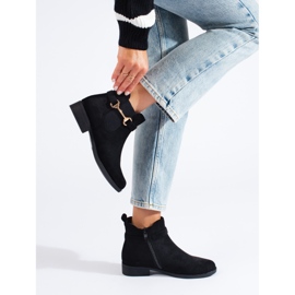Bottes femme en daim noir Shelovet le noir 2