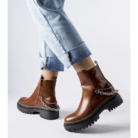 Bottines marron avec chaîne Muqaddim brun 1 Bottines marron avec chaîne Muqaddim brun 1