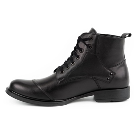 Olivier Bottes d'hiver en cuir pour hommes 7005KB noir 3