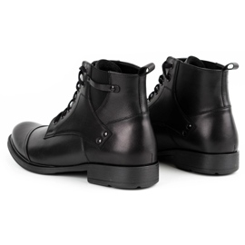 Olivier Bottes d'hiver en cuir pour hommes 7005KB noir 5