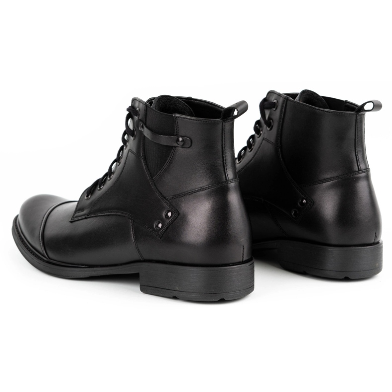 Olivier Bottes d'hiver en cuir pour hommes 7005KB noir 5