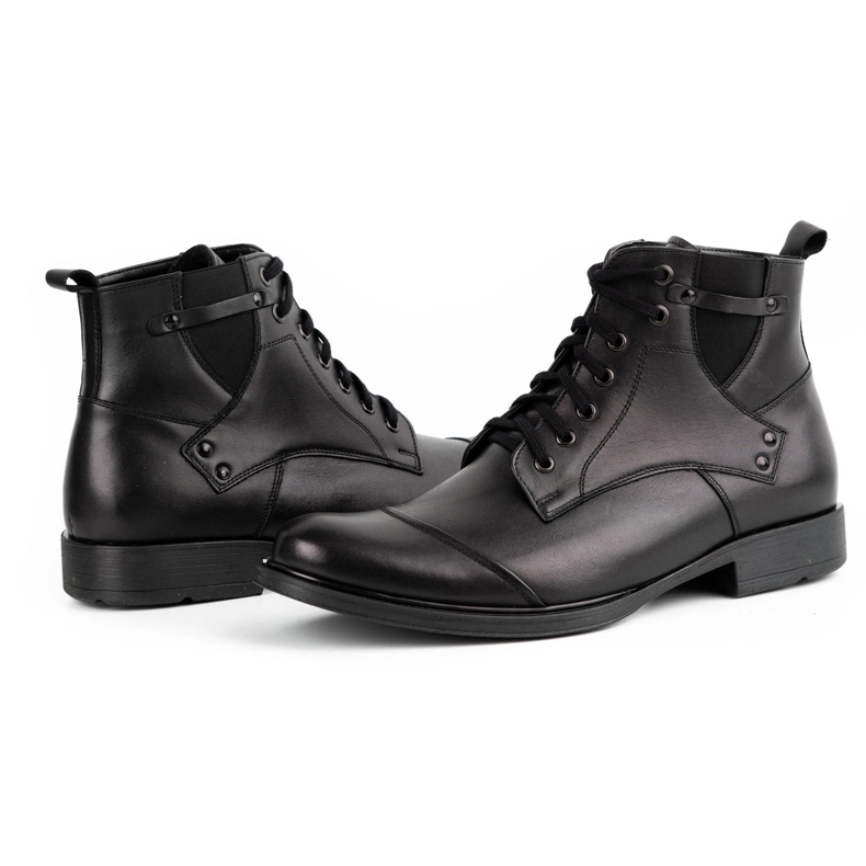 Olivier Bottes d'hiver en cuir pour hommes 7005KB noir le noir 4 Olivier Bottes d'hiver en cuir pour hommes 7005KB noir le noir 4