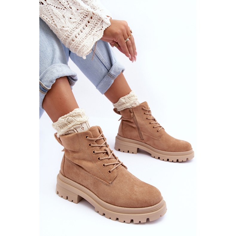 PM1 Bottines isolées Trappers en daim, beige foncé Alden 1