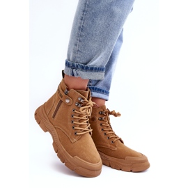 PS1 Boots Femme Daim Isolées Camel Jailina brun 3