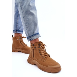 PS1 Boots Femme Daim Isolées Camel Jailina brun 6