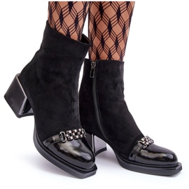 Bottes en Daim sur Bloc Massif S.Barski MR870-70 Noir le noir 7