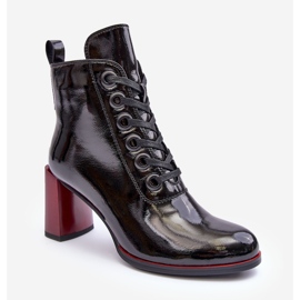 Bottines à lacets vernies S.Barski MR870-15 Noir 1