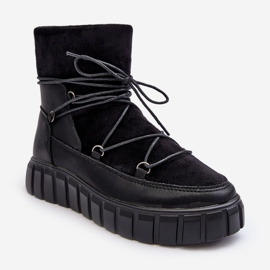 Vinceza Bottes De Neige En Cuir Sur Plateforme Noir Maxava 1