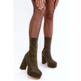 PH2 Bottines à talons hauts Peculia vertes avec fermeture éclair 2