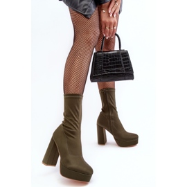 PH2 Bottines à talons hauts Peculia vertes avec fermeture éclair 4