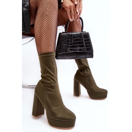 PH2 Bottines à talons hauts Peculia vertes avec fermeture éclair 5