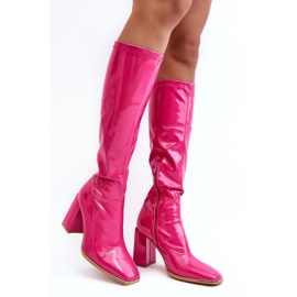 PS1 Bottes vernies à talons hauts au-dessus du genou Fuchsia Mlokva rose 1 PS1 Bottes vernies à talons hauts au-dessus du genou Fuchsia Mlokva rose 1