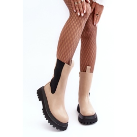 PS1 Bottines à plateforme épaisse Beatrice beiges pour femmes 2 PS1 Bottines à plateforme épaisse Beatrice beiges pour femmes 2