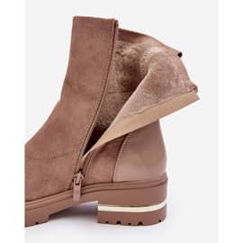 PS1 Bottes Plates Classiques En Cuir Beige Shendete 1