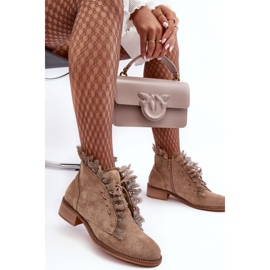 Bottines Plates Femme Daim Beige Klemovia 2