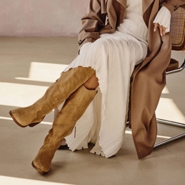 Marco Shoes Bottes de cowboy Iolanda avec surpiqûres décoratives beige 1