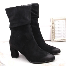 Bottes noires courtes, froissées et isolées pour femme Vinceza 58146 1