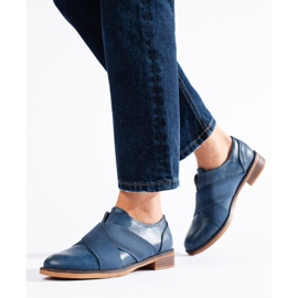 Richelieus slip-on Shelovet bleus avec élastique 1