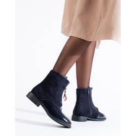Bottines pour femmes bleu marine à talon plat de Shelovet 1