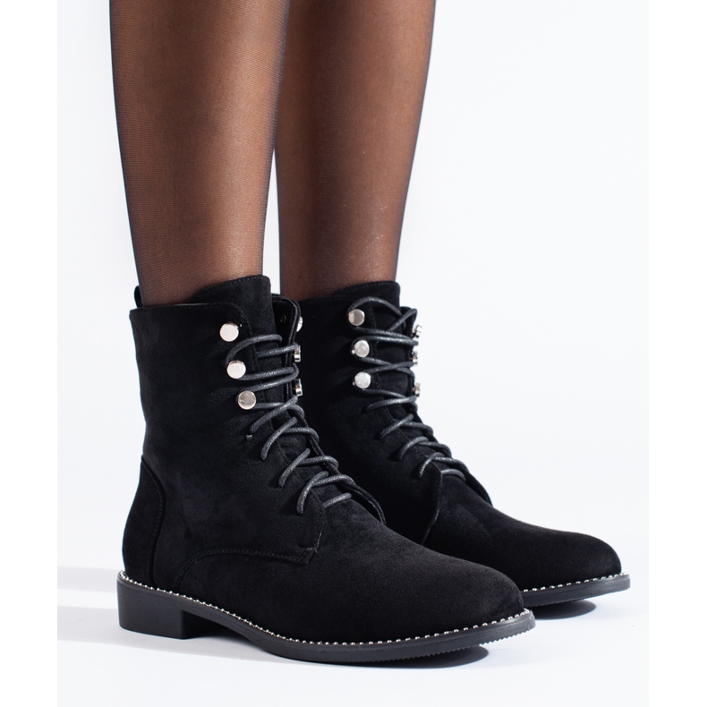 Vêtements de travail femme en daim noir Shelovet le noir 2