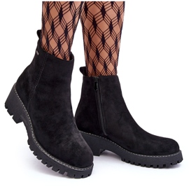 PS1 Bottes à talons plats en daim, isolées, noir Neafgi le noir 8