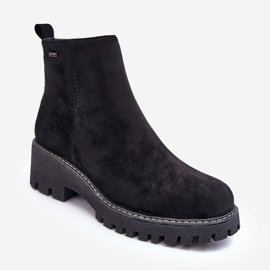 PS1 Bottes à talons plats en daim, isolées, noir Neafgi le noir 1