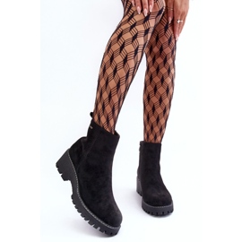 PS1 Bottes à talons plats en daim, isolées, noir Neafgi le noir 4