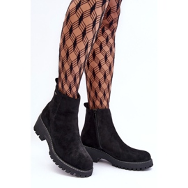 PS1 Bottes à talons plats en daim, isolées, noir Neafgi le noir 3