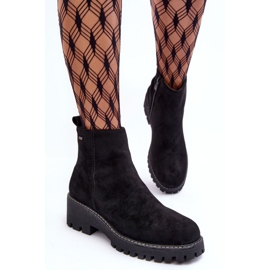 PS1 Bottes à talons plats en daim, isolées, noir Neafgi le noir 5