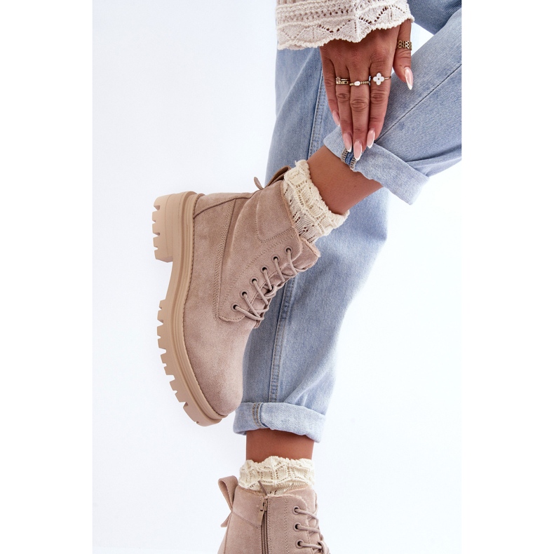 PM1 Bottines isolées Trappers en daim Beige Alden 1