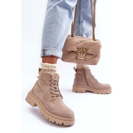 PM1 Bottines isolées Trappers en daim Beige Alden 3