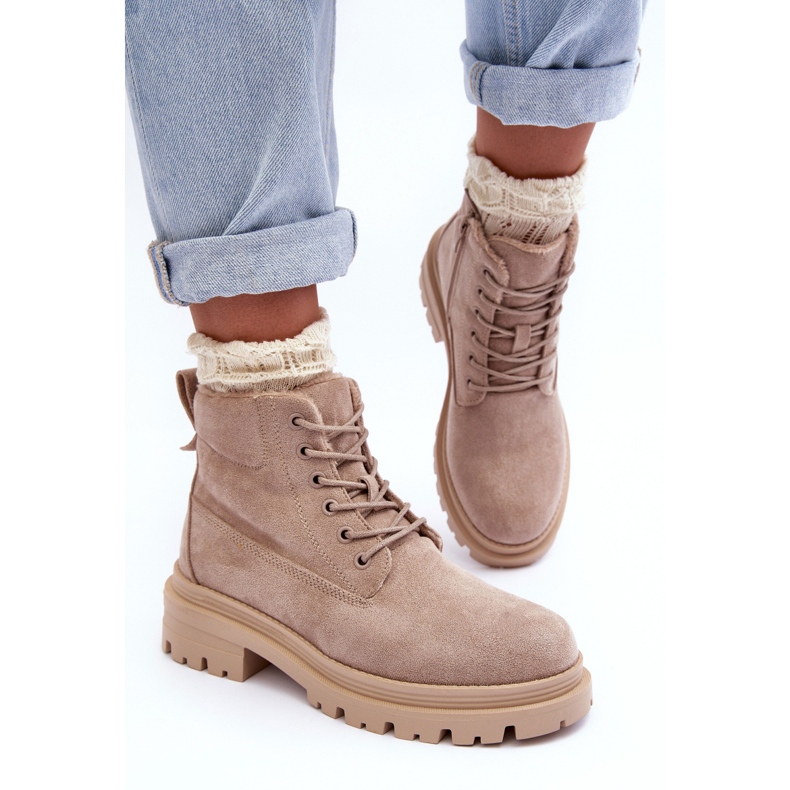PM1 Bottines isolées Trappers en daim Beige Alden 2