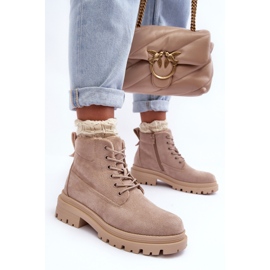 PM1 Bottines isolées Trappers en daim Beige Alden 4