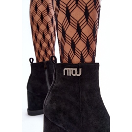 PS1 Bottines compensées isolées en daim avec décoration, Vere noir le noir 8