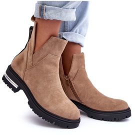 PS1 Bottines Plates En Daim Avec Découpes, Beige Lamedella 7