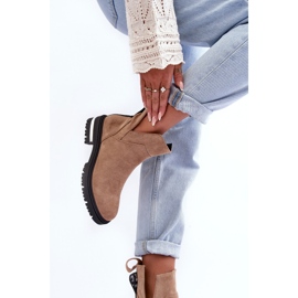 PS1 Bottines Plates En Daim Avec Découpes, Beige Lamedella 4