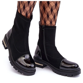 PS1 Bottes plates classiques en cuir noir Shendete le noir 10