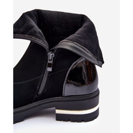 PS1 Bottes plates classiques en cuir noir Shendete le noir 3