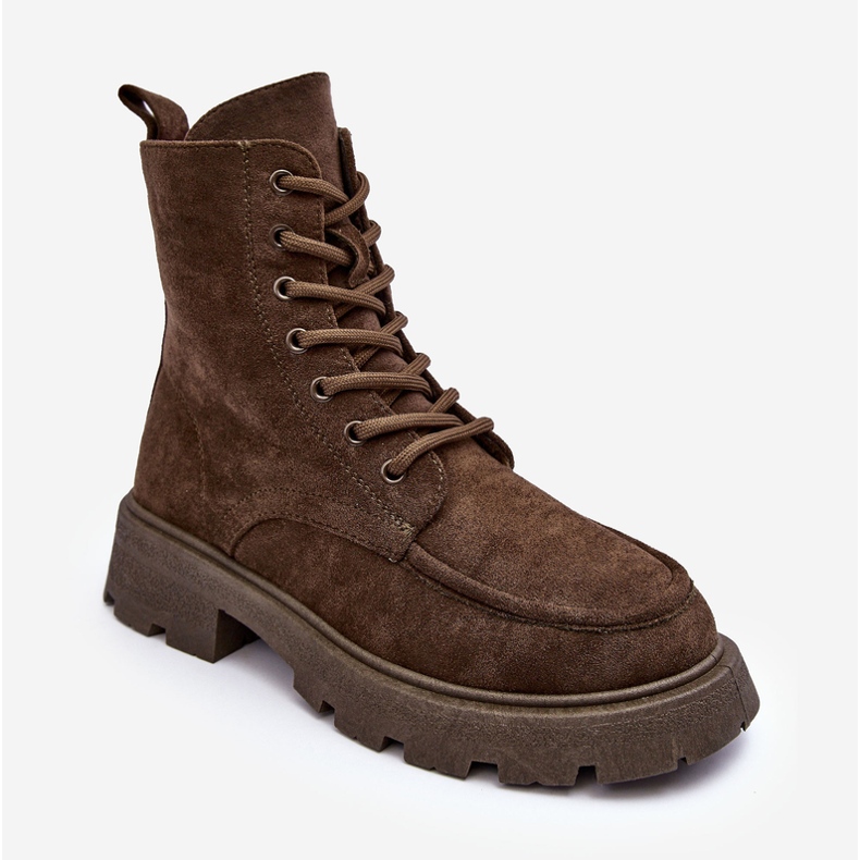 PS1 Bottines Trappeur Isolées En Daim Sur Talon Plat, Vert Foncé Zikey 1