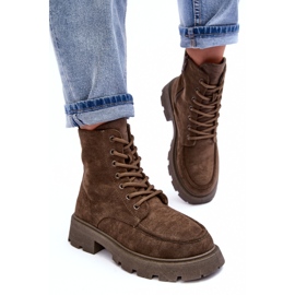 PS1 Bottines Trappeur Isolées En Daim Sur Talon Plat, Vert Foncé Zikey 7