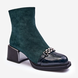 Bottines en Daim sur Bloc Massif S.Barski MR870-70 Vert 3