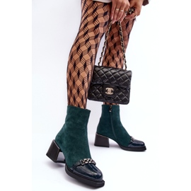Bottines en Daim sur Bloc Massif S.Barski MR870-70 Vert 7